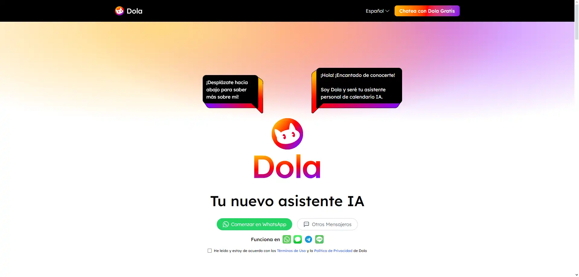 Captura de pantalla de Dola