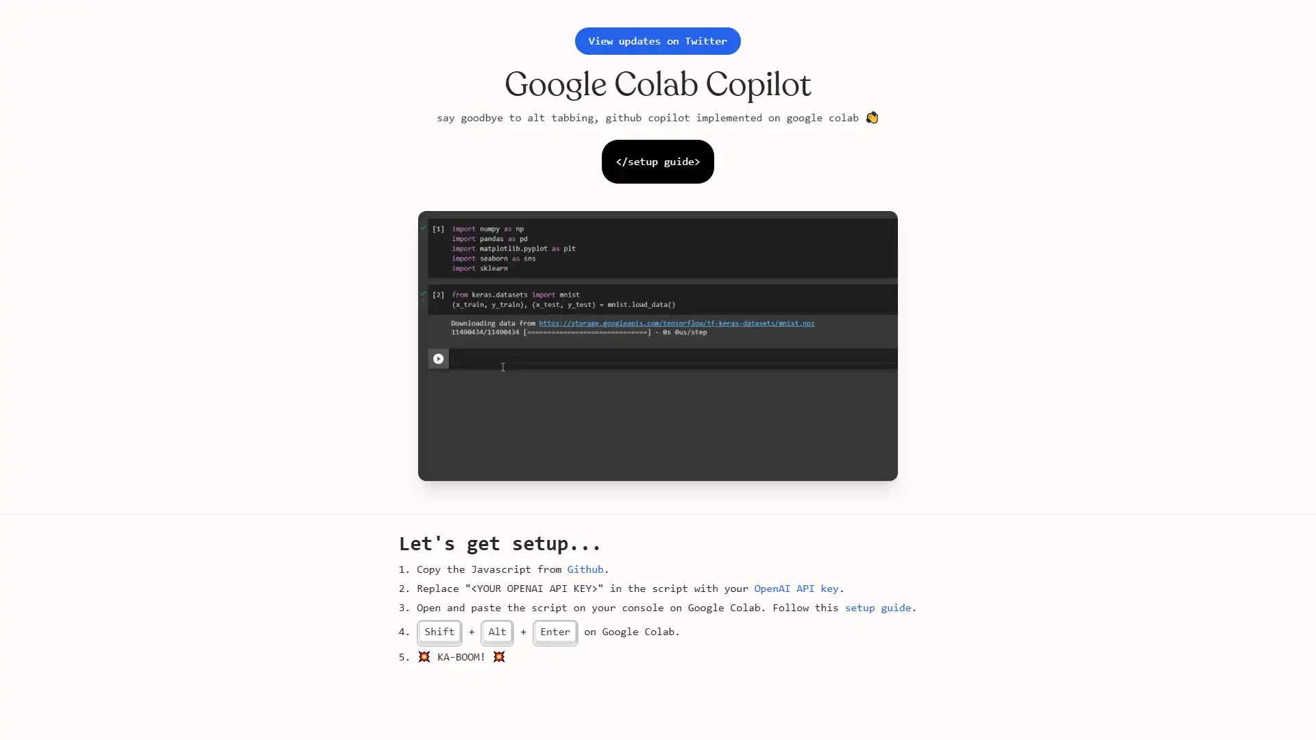 Captura de pantalla de Google Colab Copilot