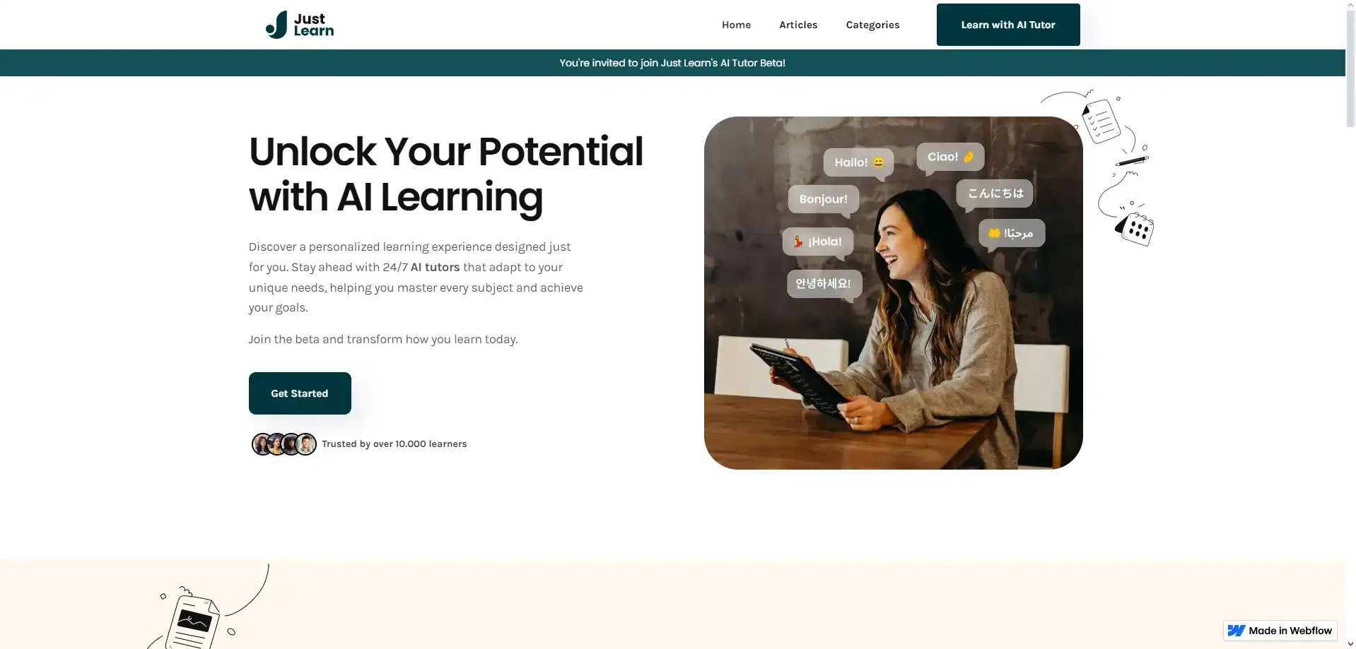 Captura de pantalla de JustLearn