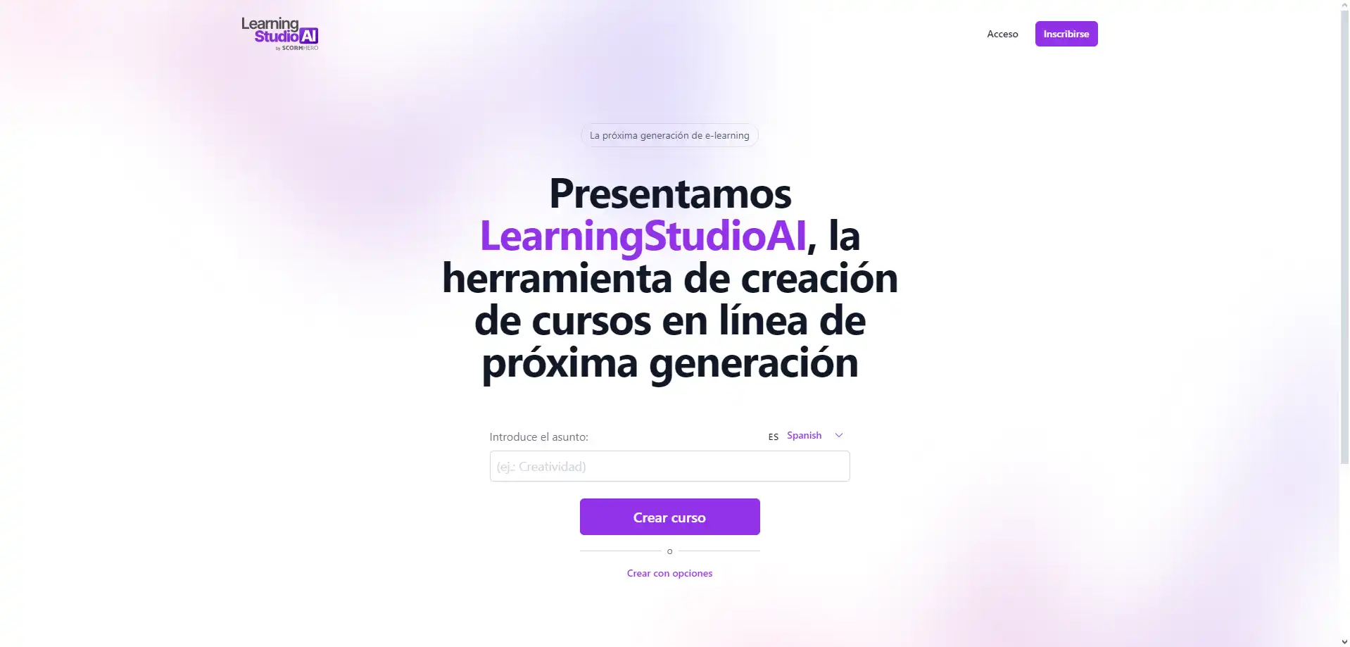 Captura de pantalla de Learning Studio