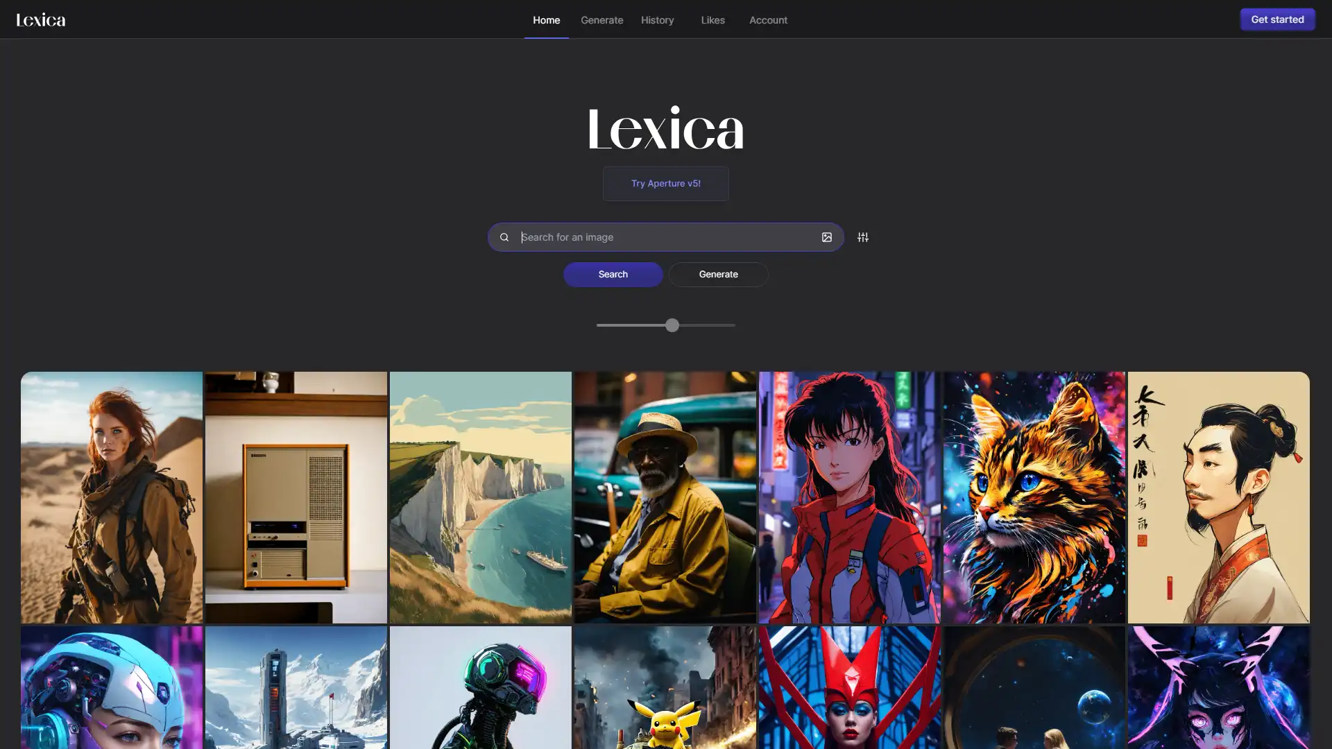 Captura de pantalla de Lexica Art