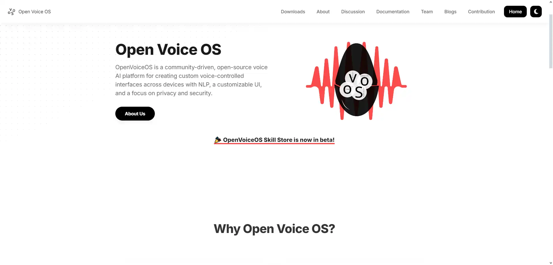 Captura de pantalla de Open Voice OS