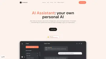 Captura de pantalla del sitio de AI Assistant