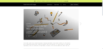 Captura de pantalla del sitio de AI Experiments