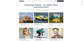 Captura de pantalla del sitio de AI Image Enlarger