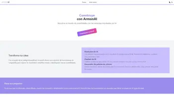 Captura de pantalla del sitio de Armonai