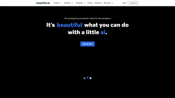 Captura de pantalla del sitio de Beautiful AI