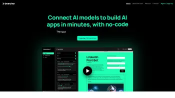 Captura de pantalla del sitio de Brancher AI