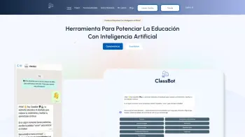 Captura de pantalla del sitio de ClassBot