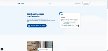 Captura de pantalla del sitio de Correcto