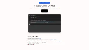 Captura de pantalla del sitio de Google Colab Copilot