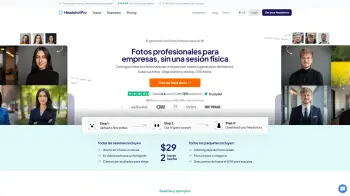 Captura de pantalla del sitio de Headshot Pro