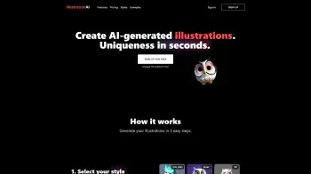 Captura de pantalla del sitio de IllostrationAI