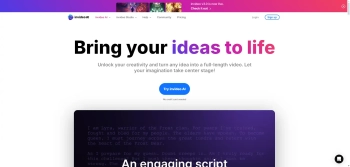 Captura de pantalla del sitio de Invideo AI