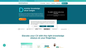 Captura de pantalla del sitio de Knowmax