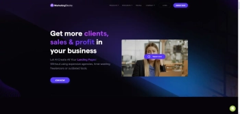 Captura de pantalla del sitio de MarketingBlocks AI