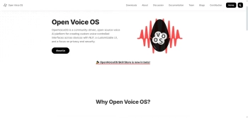 Captura de pantalla del sitio de Open Voice OS