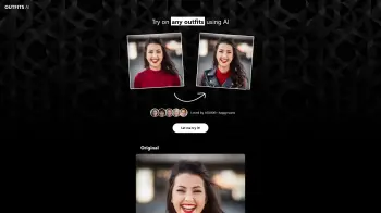 Captura de pantalla del sitio de Outfits AI