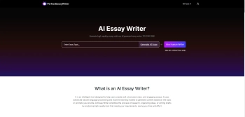 Captura de pantalla del sitio de Perfect Essay Writer