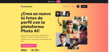 Captura de pantalla del sitio de PhotoAI