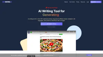 Captura de pantalla del sitio de SEOWriting AI