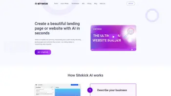 Captura de pantalla del sitio de Sitekick