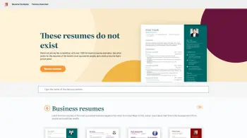 Captura de pantalla del sitio de This Resume Does Not Exist