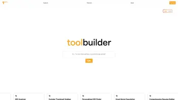 Captura de pantalla del sitio de Toolbuilder