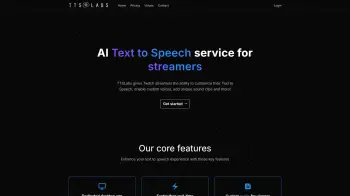 Captura de pantalla del sitio de TTSLabs
