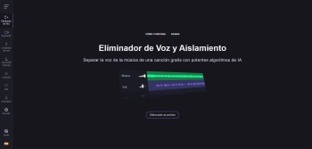 Captura de pantalla del sitio de Vocal Remover